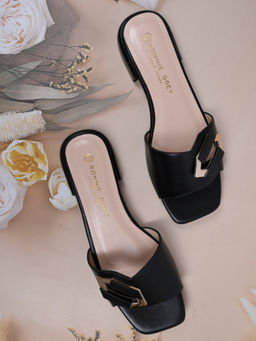 Ronnie Grey - Women Black Solid Open Toe Flats