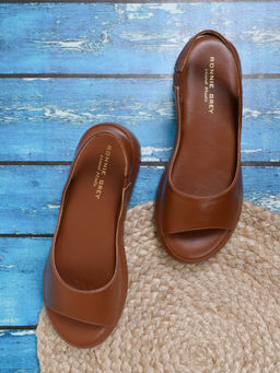 Ronnie Grey - Women Camel Brown Solid Sandals