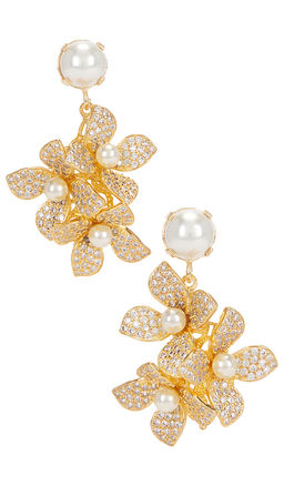 Anton Heunis - Pearl Cluster Flower Pendant Earrings