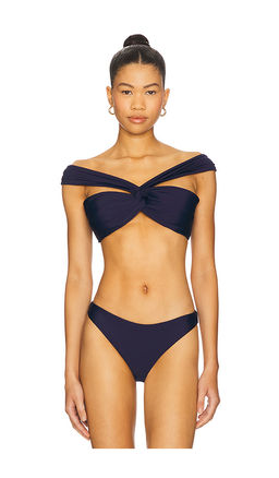 Milly - Olivia Draped Bandeau Bikini Top