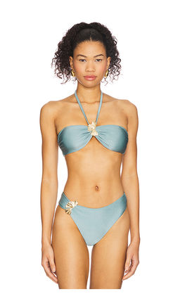 Patbo - Seashell Lycra Halterneck Petal Bikini Top