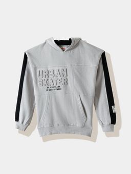 R&B - Boys Grey and Black Relaxed Hoodie