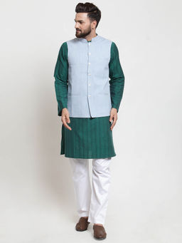 NEUDIS - Blue Solid Nehru Jacket