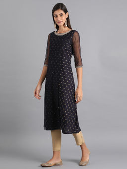 W - Beige Solid Trousers