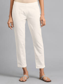 W - White Straight Trousers