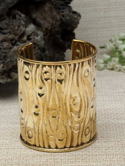 Moedbuille - Handcrafted Tribal Design Oxidised Gold Plated Cuff