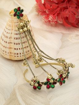 Moedbuille - Meenakari Work Antique Design Gold Plated Kashmiri Haathphool