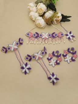 Moedbuille - Beads and Pearls Floral Design Handcrafted Jewellery Set