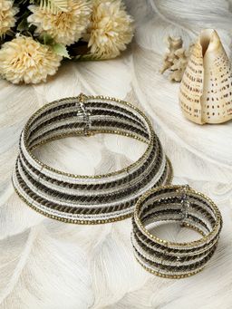 Moedbuille - Beads Studded Handcrafted Contemporary Bohemian Design Layered Jewellery Set