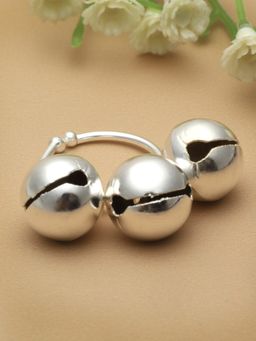 Moedbuille - Ghungroo Studded Antique Tribal Design Oxidised Silver Plated Finger Ring