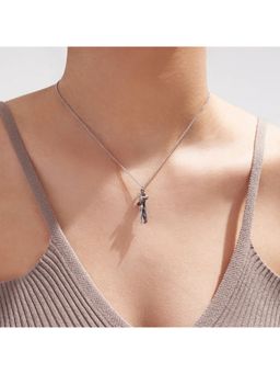 Jazz and Sizzle - Silver Plated Stainless Steel Couple Hug Pendant With Chain