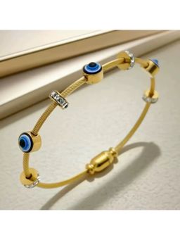 Jazz and Sizzle - Gold Plated Crystal Studded Evil Eye Bracelet For Women And Girls