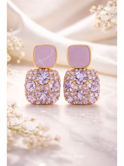 Jazz and Sizzle - Elegant Gold-Tone Stud Earrings With Rhinestones