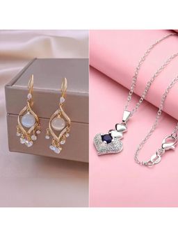 Jazz and Sizzle - Sterling Romantic Heart Pendant Necklace & Pair of Earrings