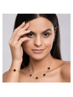 Jazz and Sizzle - Anti-Tarnish Stainless Steel Necklace, Bracelet, Ring And Earrings Set