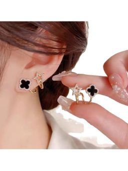 Jazz and Sizzle - Trendy Women'S Flower Pattern Earrings Four Leaf Clover Micro Zircon Stud Earrings
