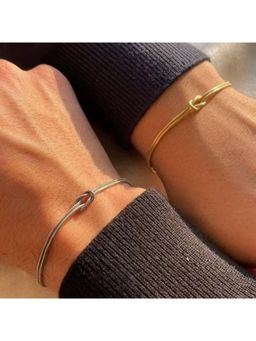 Jazz and Sizzle - Cross-Border Geometric Snake Chain Bracelet Hand-Tied Stainless Steel (Pack of 2)