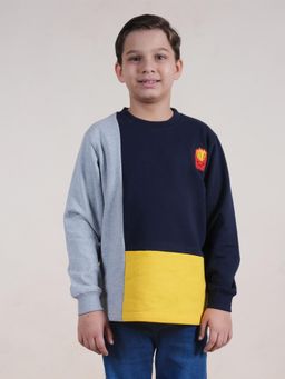 KiddoPanti - Boys Round Neck Cut and Sew Sweatshirts