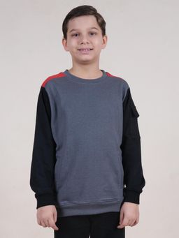 KiddoPanti - Boys Round Neck Sweatshirts with Pocket