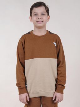 KiddoPanti - Boys Round Neck Cut and Sew Sweatshirts