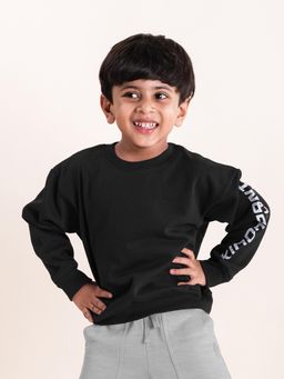 KiddoPanti - Boys Kiddopanti Printed Round Neck Sweatshirt