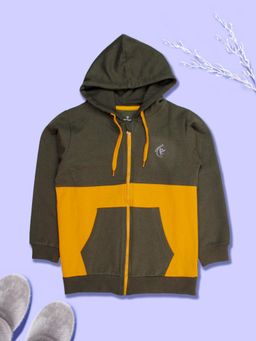 KiddoPanti - Boys Front Zip Open Cut and Sew Hoodies