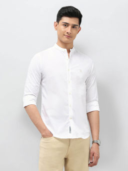 U.S. Polo Assn. Denim Co. - Men Solid Regular Fit Mandarin Shirt