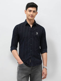 U.S. Polo Assn. Denim Co. - Men Vertical Striped Slim Fit Shirt