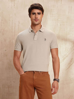 U.S. Polo Assn. Denim Co. - Men Textured Muscle Fit Polo Shirt
