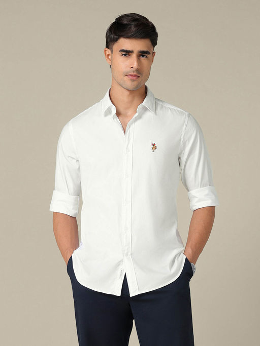 U.S. POLO ASSN. U.S.Polo Association Men Tailored Fit Textured Shirt