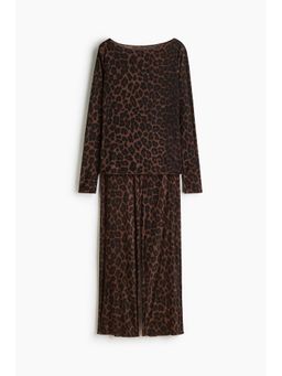 H&M - Women Brown Ribbed Pyjamas with Top