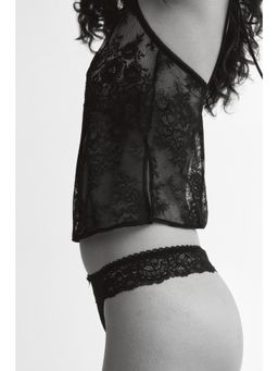 H&M - Women Black 2-Pack Lace Thong Briefs