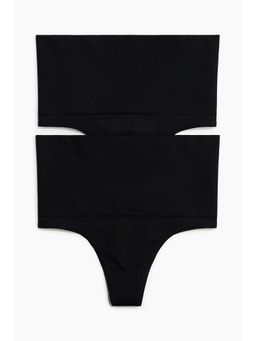 H&M - Women Black 2-Pack Medium Shape Thong Briefs