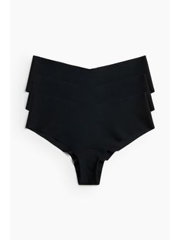 H&M - Women Black 3-Pack Invisible Hipster Briefs
