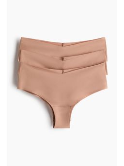 H&M - Women Beige 3-Pack Invisible Hipster Briefs