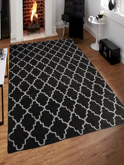 Saral Home - Black Microfiber Carpet-180x270 cm