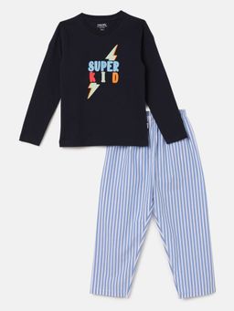mackly - Boys Printed Pyjama - Navy (Set of 2)
