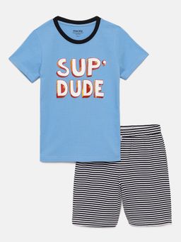 mackly - Boys Printed Shorts - Blue (Set of 2)