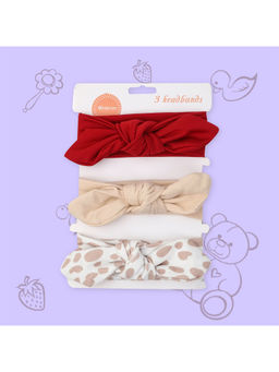 Polka Tots - Cotton Multi Designs Print Princess Headband-Multicolor-Pack Of 3 (1-2 Years)