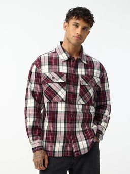 The Souled Store - TSS Originals: Ruby Plaid Men Flannel Shacket