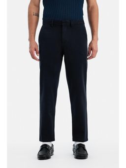 Snitch - Navy Solid Regular Casual Chinos for Men