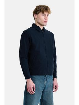 Snitch - Navy Blue Washed Full Sleeves Regular Casual Jacket for Men