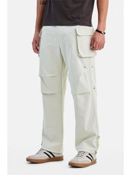 Snitch - Off-White Textured Loose Casual Trouser for Men