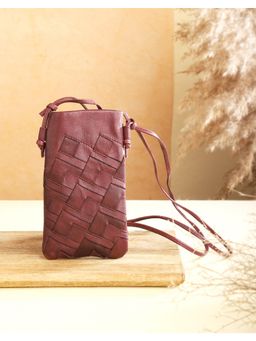 Fabindia - Leather Woven Mobile Sling Bag