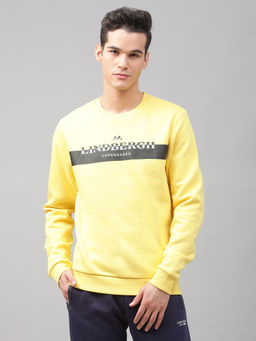 LINDBERGH - Banana Yellow Solid Crew Sweatshirt