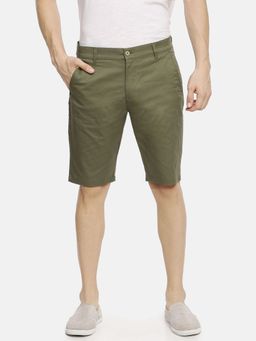 The Indian Garage Co - Men Green Slim Fit Solid Mid-Rise Shorts