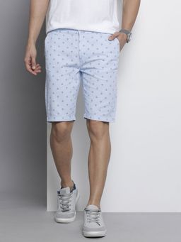 The Indian Garage Co - Men Blue Slim Fit Printed Mid-Rise Shorts