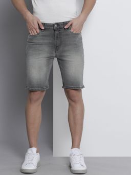 The Indian Garage Co - Men Grey Slim Fit Solid Mid-Rise Shorts