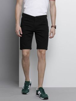 The Indian Garage Co - Men Black Slim Fit Solid Mid-Rise Shorts