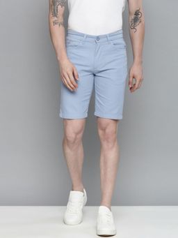 The Indian Garage Co - Men Blue Slim Fit Solid Mid-Rise Shorts